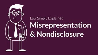 Misrepresentation and Nondisclosure  Contracts  Defenses amp Excuses [upl. by Trever]