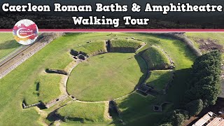 CAERLEON ROMAN BATHS amp AMPHITHEATRE WALES  Walking Tour  Pinned on Places [upl. by Aikahs]