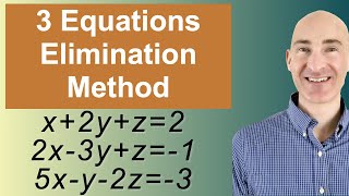 Solving Systems of 3 Equations Elimination [upl. by Auvil]