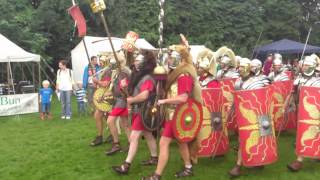 Roman Reenactment at the Amphitheatre in Caerleon Marching In [upl. by Marley]