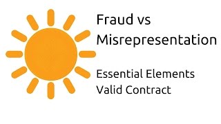 Fraud vs Misrepresentation  Other Essential Elements of a Valid Contract  CA CPT  CS amp CMA [upl. by Adam]